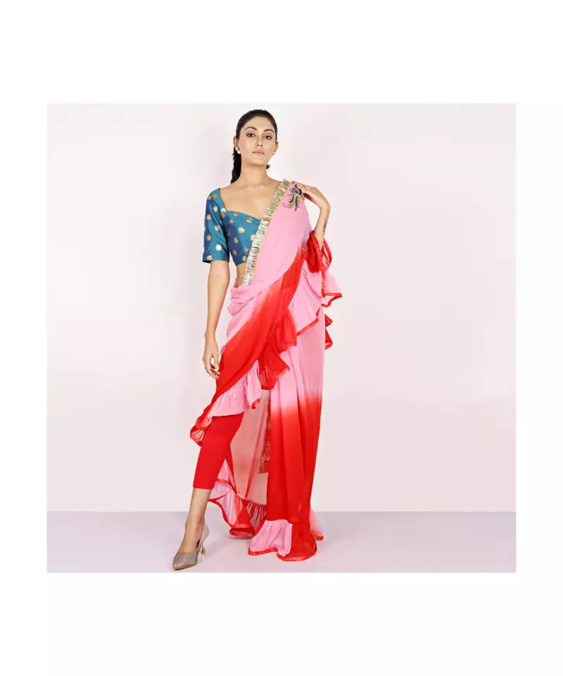 SHADED GEORGETTE CONCEPT SAREE WITH