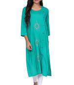 Women's Embroidered Rayon Traditional Kurti 