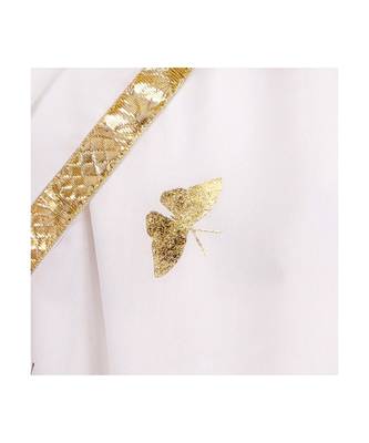 cotton SAREE WITH  blouse GOLD FOIL PRINT GOTA BORDER 3