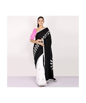 cotton HALF AND HALF SLIVER FOIL PRINTED BLACK 1