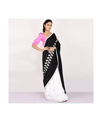 cotton HALF AND HALF SLIVER FOIL PRINTED BLACK 3