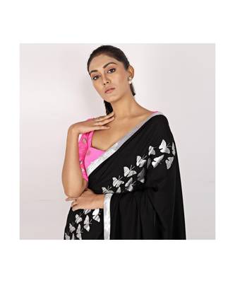 cotton HALF AND HALF SLIVER FOIL PRINTED BLACK 5