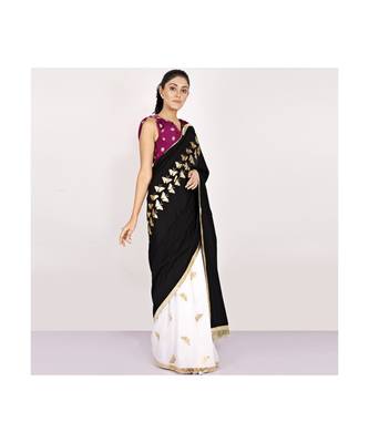 cotton HALF AND HALF GOLD FOIL PRINTED BLACK 3