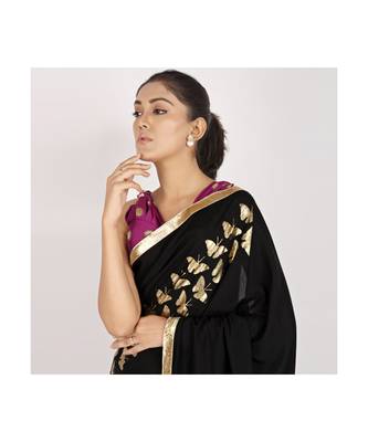 cotton HALF AND HALF GOLD FOIL PRINTED BLACK 5