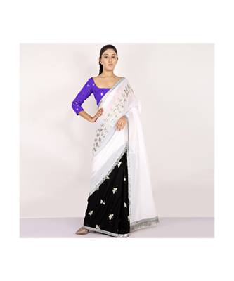 cotton HALF AND HALF SLIVER FOIL PRINTED WHITE 1