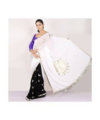 cotton HALF AND HALF SLIVER FOIL PRINTED WHITE 3