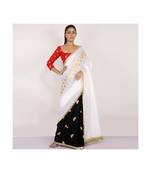 cotton HALF AND HALF GOLD FOIL PRINTED WHITE