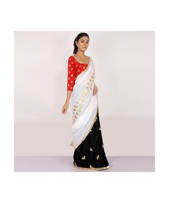 cotton HALF AND HALF GOLD FOIL PRINTED WHITE 4