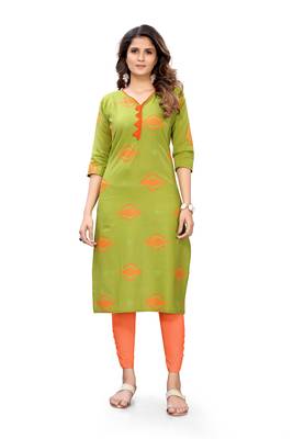 Green printed cotton cotton-kurtis 1