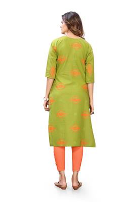 Green printed cotton cotton-kurtis 2