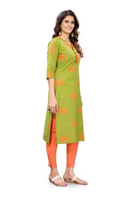 Green printed cotton cotton-kurtis 3
