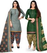 Grey printed cotton salwar