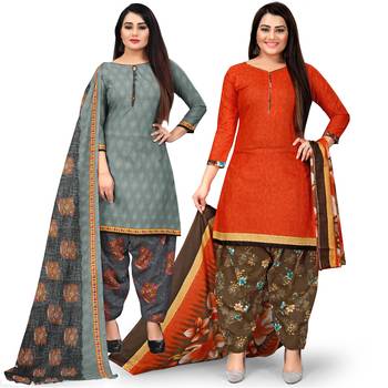 Grey printed cotton salwar 1