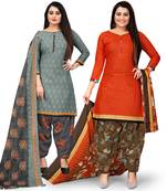 Grey printed cotton salwar
