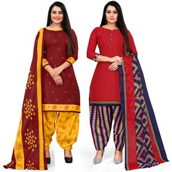 Maroon printed cotton salwar 1