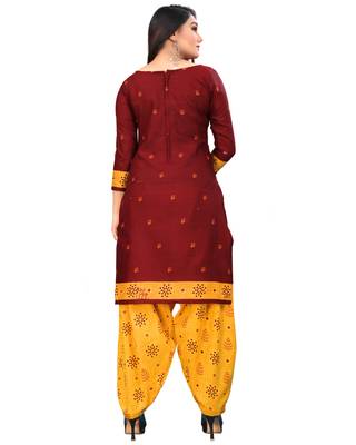 Maroon printed cotton salwar 3
