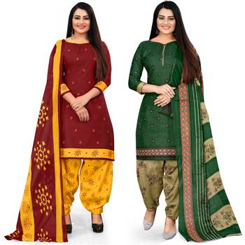 Maroon printed cotton salwar 1