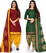 Maroon printed cotton salwar