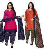 Pink printed cotton salwar