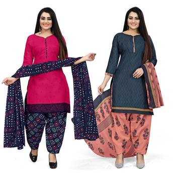 Pink printed cotton salwar 1