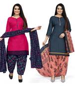 Pink printed cotton salwar