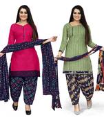 Pink printed cotton salwar