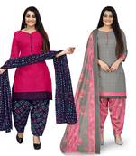 Pink printed cotton salwar