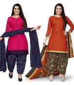 Pink printed cotton salwar