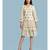 white Rayon  quarter sleeve   dress