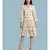 white Rayon  quarter sleeve   dress