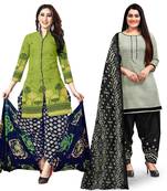 Green printed cotton salwar