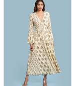 white Rayon  Full Sleeve   dress