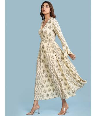 white Rayon  Full Sleeve   dress 3