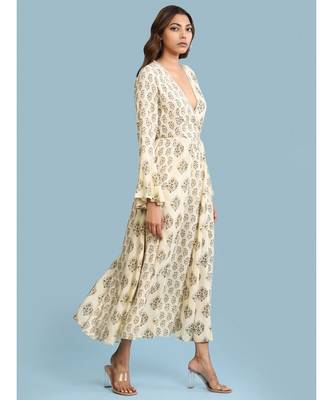 white Rayon  Full Sleeve   dress 4