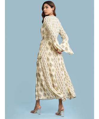 white Rayon  Full Sleeve   dress 5
