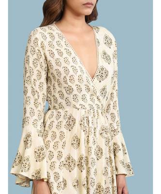 white Rayon  Full Sleeve   dress 6