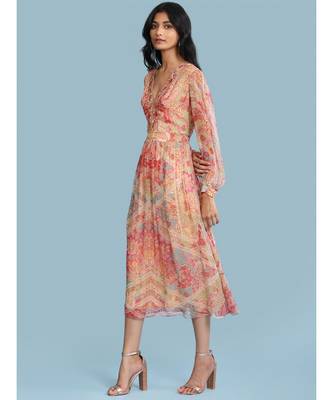 Pink Chiffon Full Sleeve   dress 2