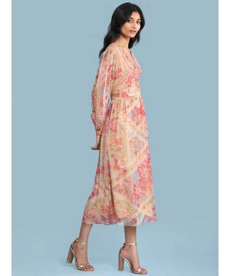 Pink Chiffon Full Sleeve   dress 3