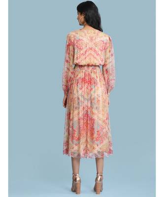 Pink Chiffon Full Sleeve   dress 4