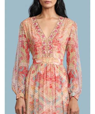 Pink Chiffon Full Sleeve   dress 5