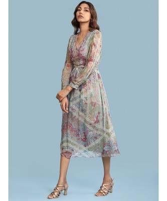 Green Chiffon Full Sleeve   dress 3