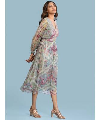 Green Chiffon Full Sleeve   dress 4