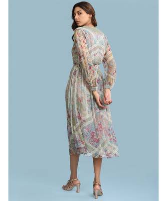 Green Chiffon Full Sleeve   dress 5
