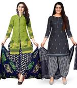 Green printed cotton salwar