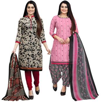 Beige printed cotton salwar 1