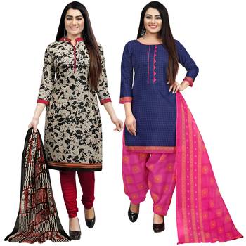 Beige printed cotton salwar 1