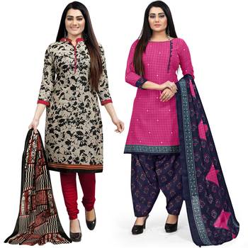 Beige printed cotton salwar 1