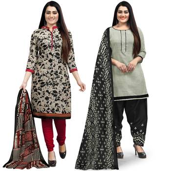 Beige printed cotton salwar 1