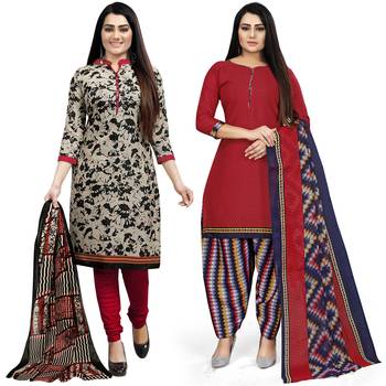 Beige printed cotton salwar 1