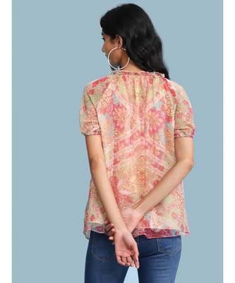 Pink Chiffon Half Sleeve top 4